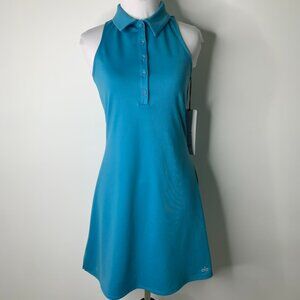 New ALO Yoga Women’s Blue Splash Polo Tennis Mini Dress Size Small